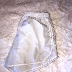 white, nike shorts